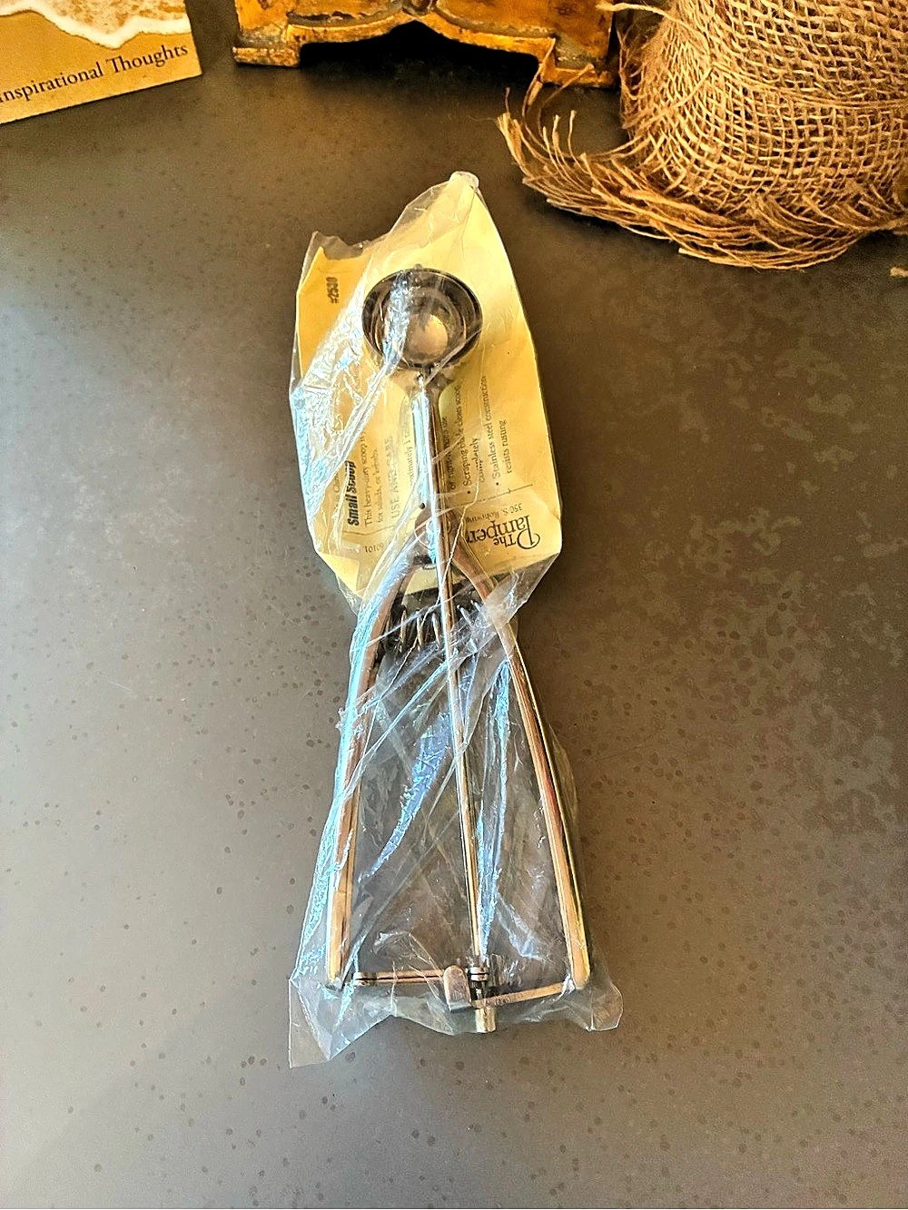 Pampered Chef NEW IN PACKAGE, small scoop item 2530, stainless steel.
